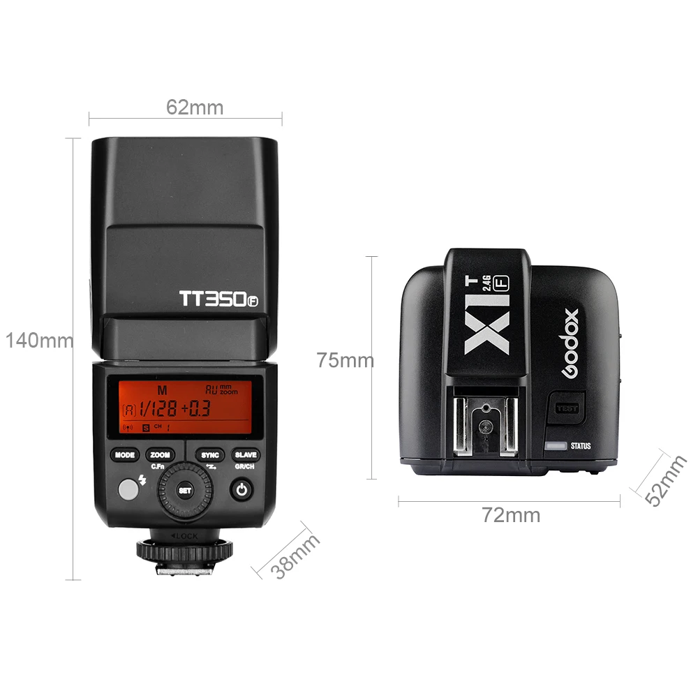 GODOX Mini TT350F X1T-F TTL HSS 2 4 ГГц 1/8000 s GN36 Flash карманные фонари TT350 + X1TF триггерный передатчик