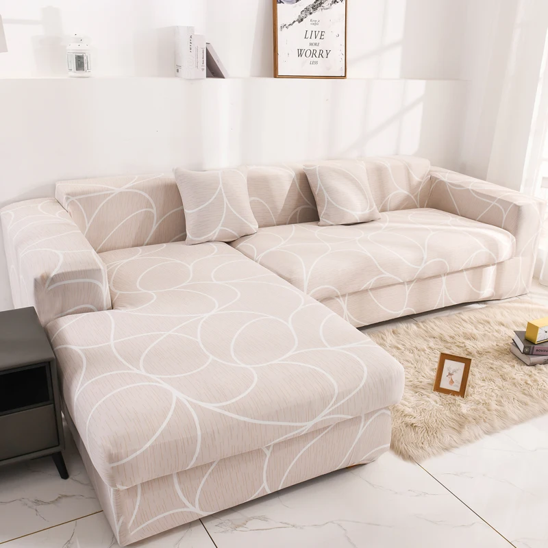 

L-образный чехол для углового дивана, Эластичный чехол для дивана в гостиную, секционный чехол для 1/2/3/4-местного дивана, кресла, протектор