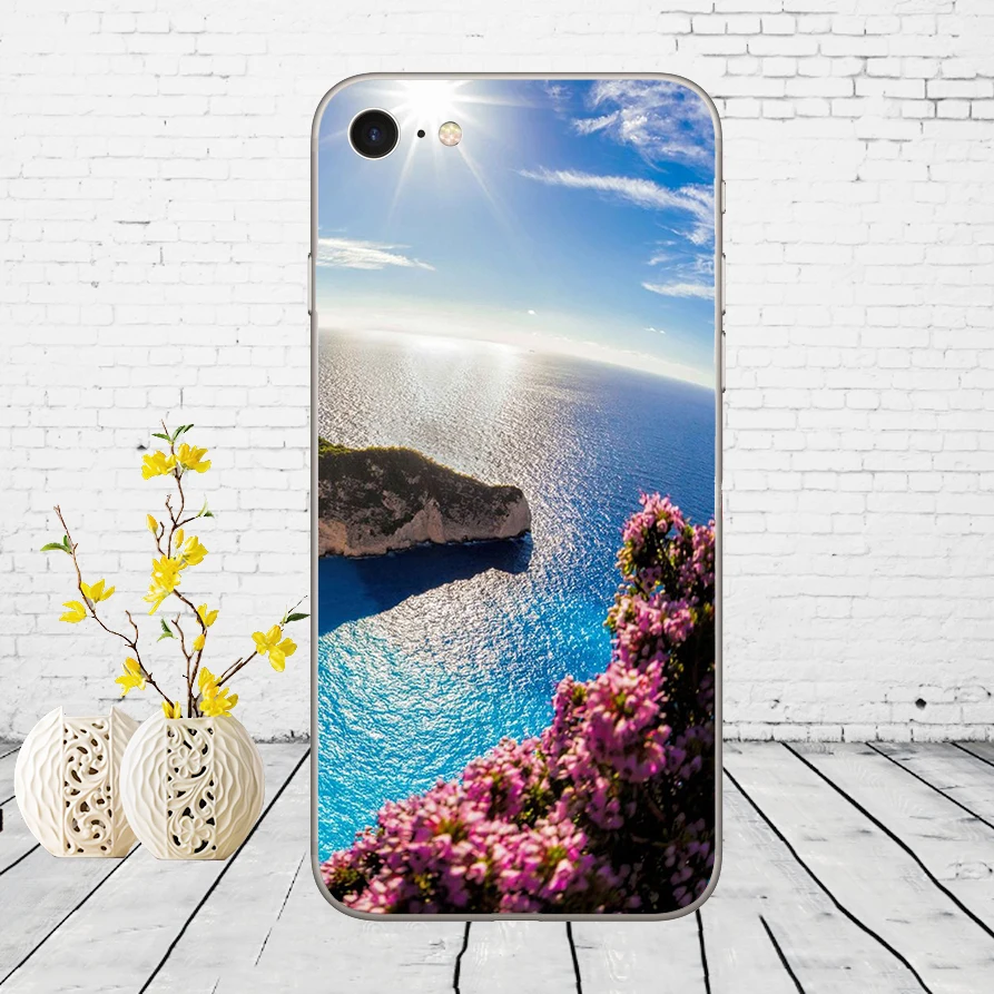 162D горы бамбук море олень кошка природа вид Мягкий силиконовый чехол для iphone 5 5s se