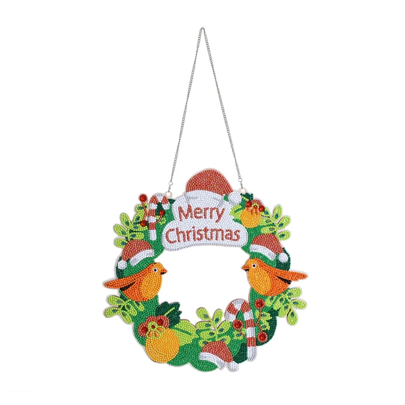 

5D бриллиантовый рисунок Рождество венок, дверной знак, сделай сам, алмазная арт, дверная тарелка, домашний декор для стены, Рождество