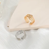 luoyiyang fashion jewelry rings for women ins style hollow love heart opening geometry ring womens accessories