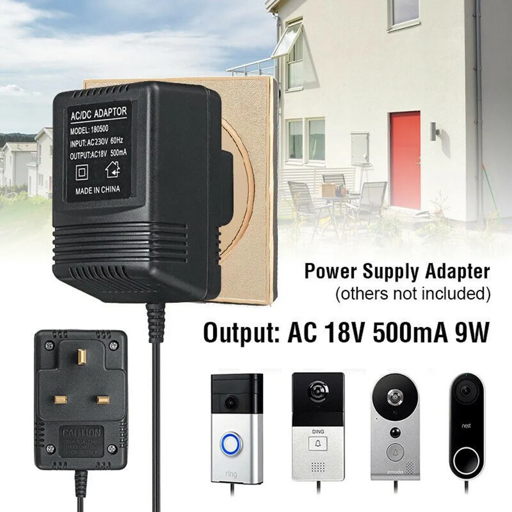 

10M Universal Doorbell Charger Home Part British Standard For Video Ring Doorbell Transformer Power Charging Adapter Charger