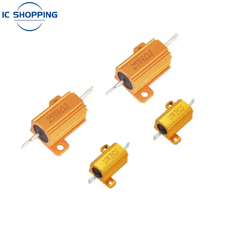 

2PCS 10W 25W RX24 Aluminum Power Metal Shell Case Wirewound Resistor 0.1~10K 0.1 0.2 0.3 1 2 68 10 20 100 200 500 1K 10K Ohm