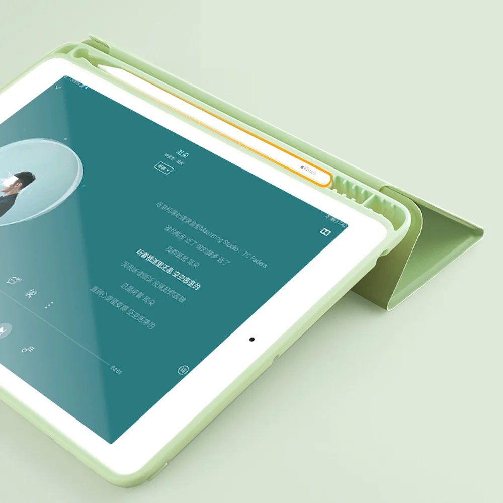 Чехол для нового iPad 9,7 дюйма чехол с держателем для карандашей, PFHEU тонкий трехскладной PU кожаный смарт-чехол просыпается