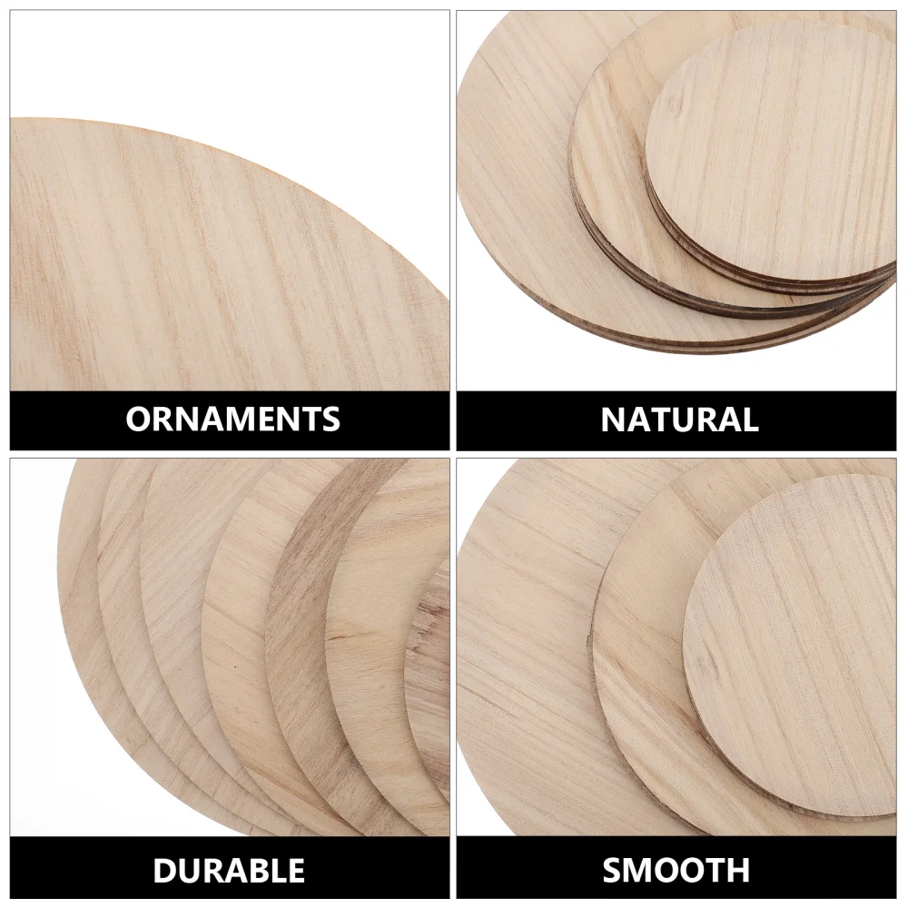 

9Pcs Wood Cutout Slices Round Discs Circles for DIY Painting Craft Decoration