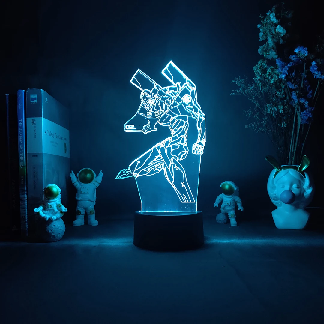 EVA-02 светильник вверх акриловая модель из ЭВА с аниме RGB ночник USB Отаку игровая