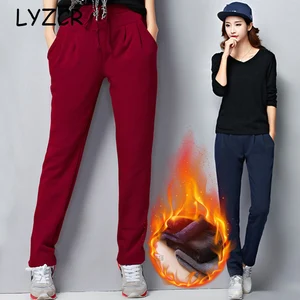 Штаны женские зимние, на флисе, с высокой талией, свободные, 5XL