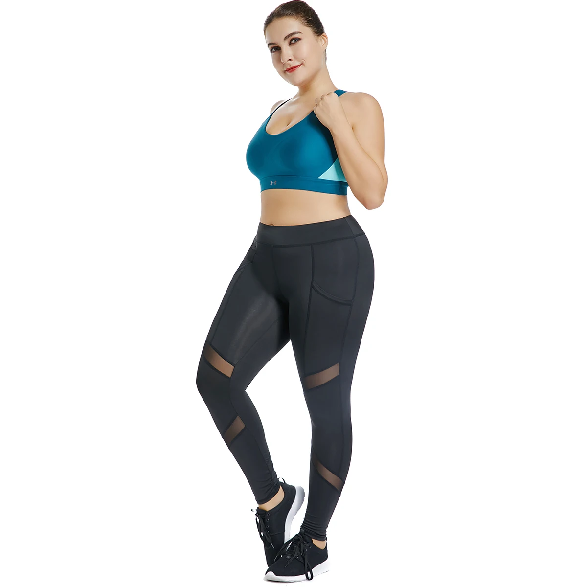 Женские повседневные леггинсы для фитнеса однотонные с высокой талией женские