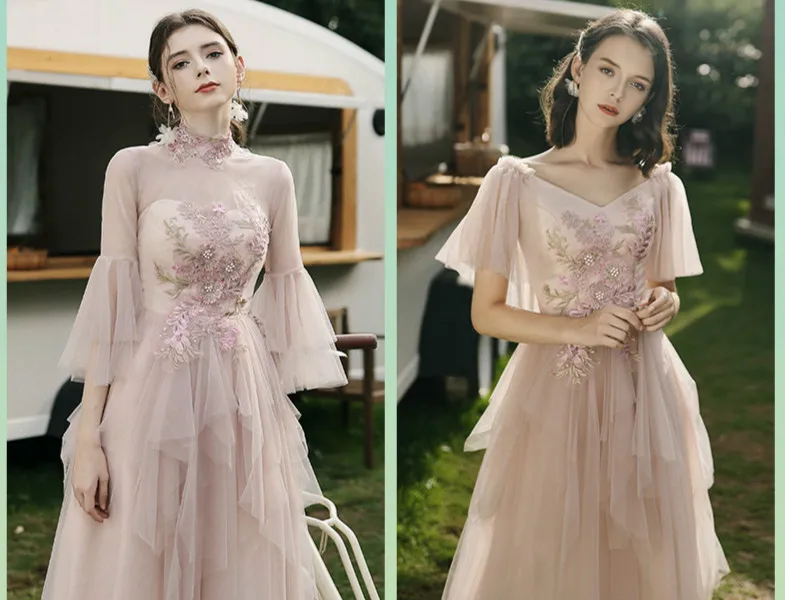 

2021 Custom Made Pink Bridesmaid Dresses Formal Vestidos De Graduacion Sweet Memory Robe De Soiree De Mariage Wedding Dress