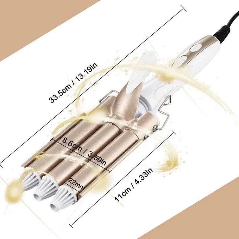 Профессиональные щипцы для завивки волос плойка с тремя бочками керамические