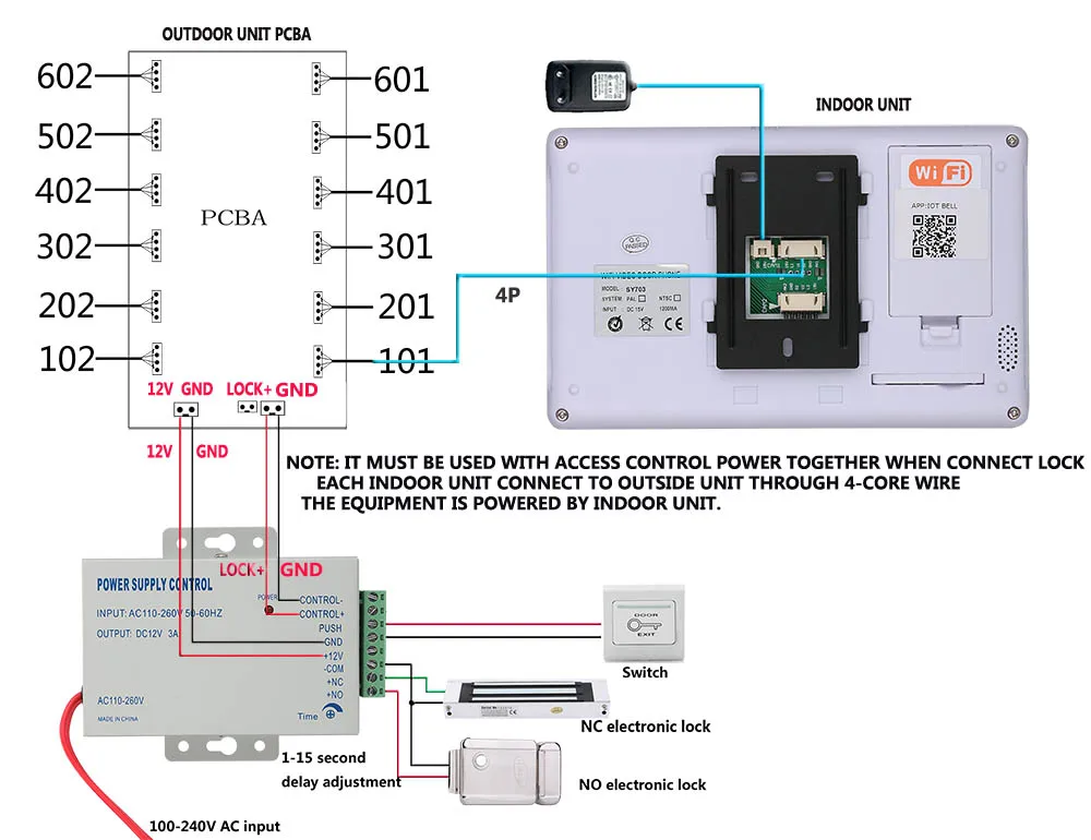 7inch Record Wired Wifi Video Intercom  2/3/6  Apartments with 2 Family RFID Doorphone System IR-CUT HD 1080P Doorbell Camera