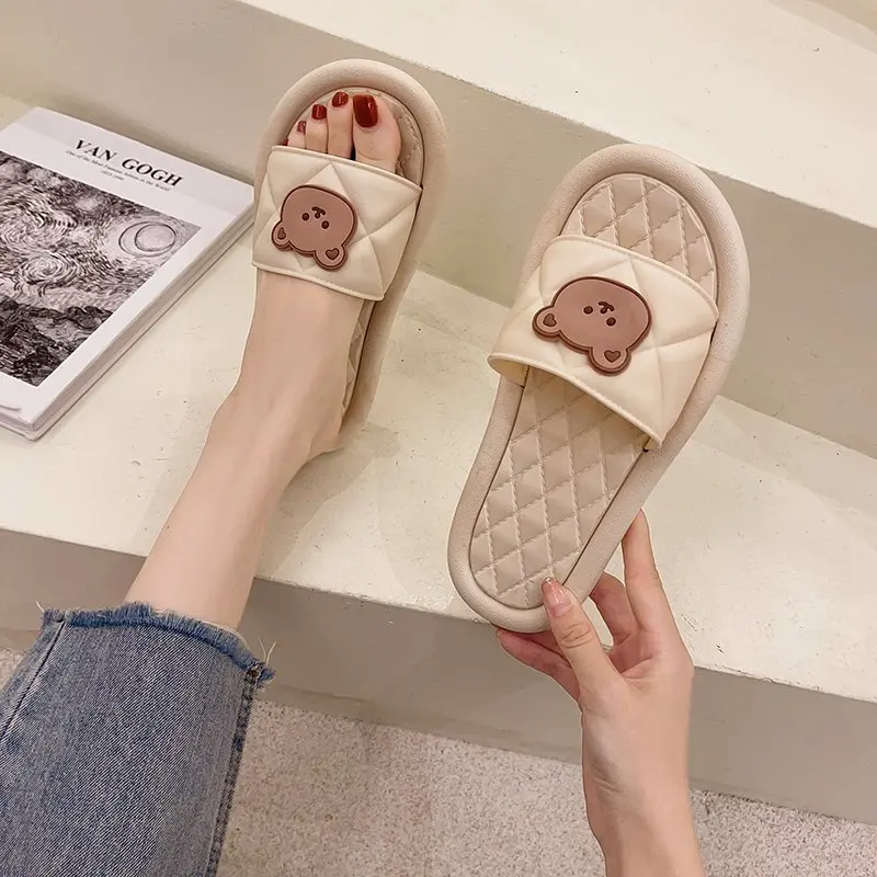 

Home Slippers Women's Flat Shoes Female Luxury Slides Lady Low Massage Designer Girl Rubber Rome PU Basic Rubber Slippers Shoes