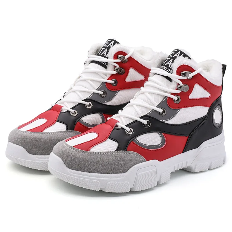 Мужские рабочие защитные ботинки LIN KING зимняя обувь с мехом светящиеся кроссовки