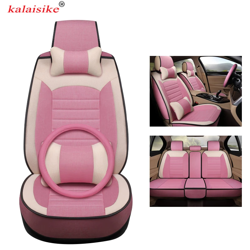 Универсальные льняные чехлы на сиденья автомобиля kalaisike для всех моделей Citroen c5 c3