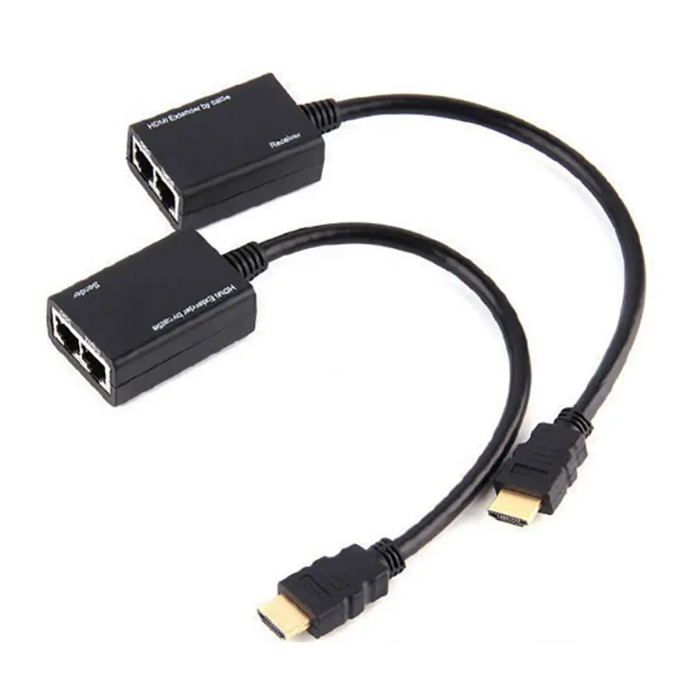 2 шт. HDMI-совместимый с 3D 1080P RJ45 Cat5e/6 LAN Ethernet Balun удлинитель Ретранслятор адаптер |