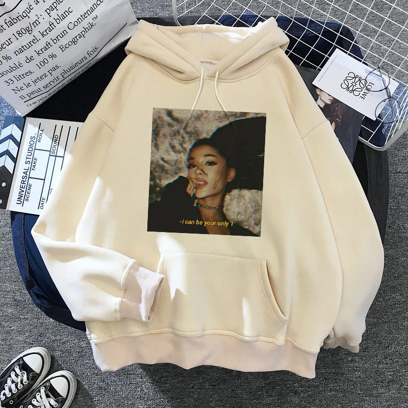 Толстовка Ariana в стиле оверсайз с надписью Гранде женское худи уличная хип-хоп