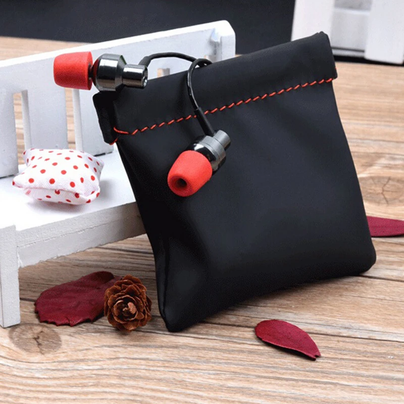 

1PCS Mini Earbuds Protective For Cable Mini Portable PU Leather Earphone Bag Package Case