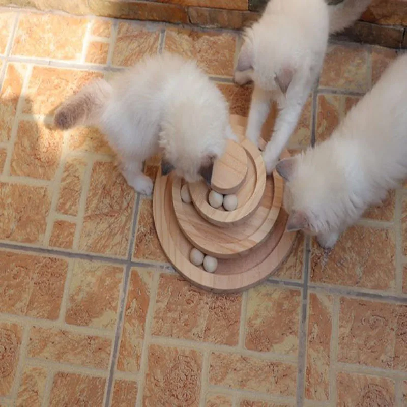 Игрушка для домашних питомцев развивающая башня с шариком 2/3 уровней развлечение