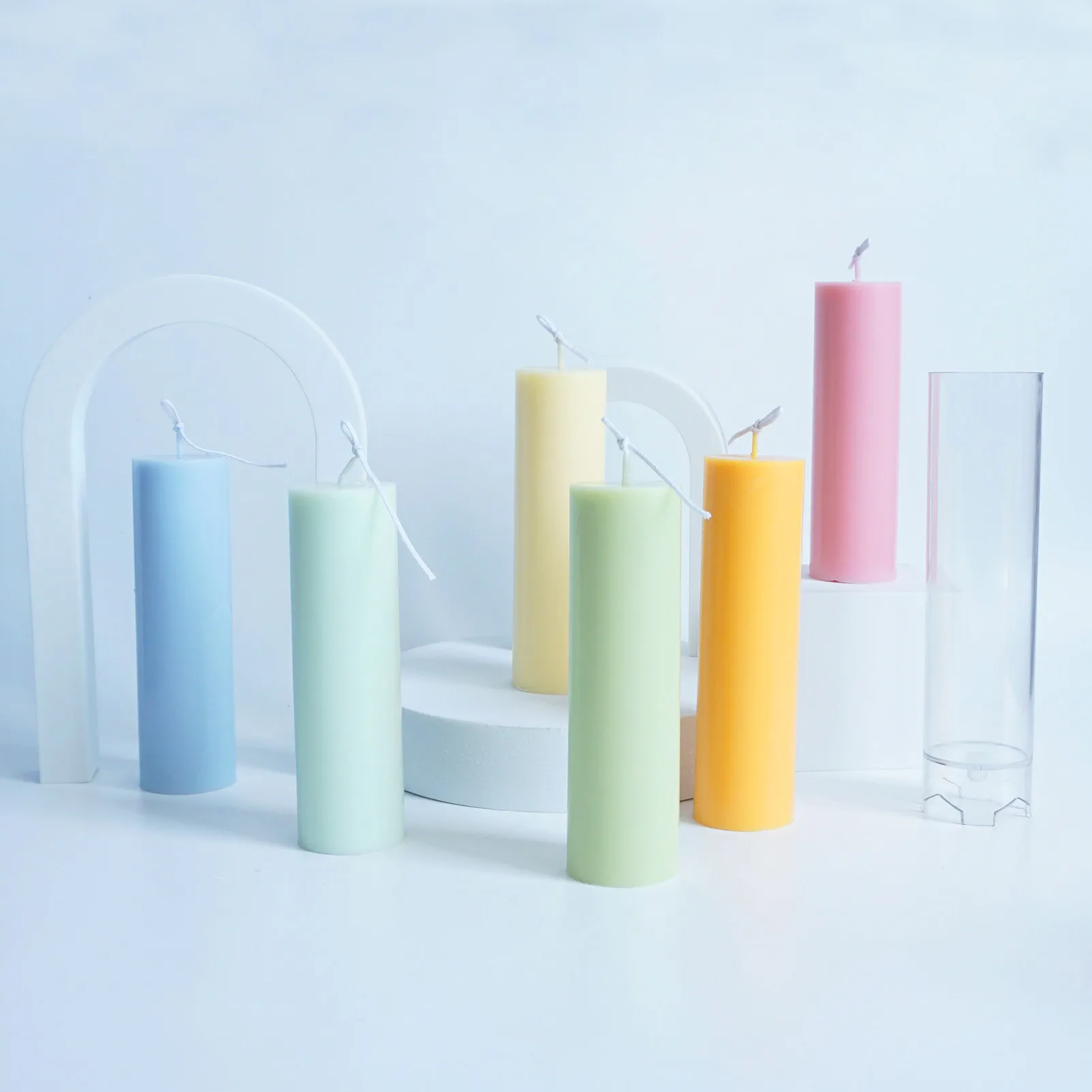 

Candle Mold Conjoined Cylindrical Durable DIY Transparent Plastic Geometry Candle Mould Kitchen Baking Tools