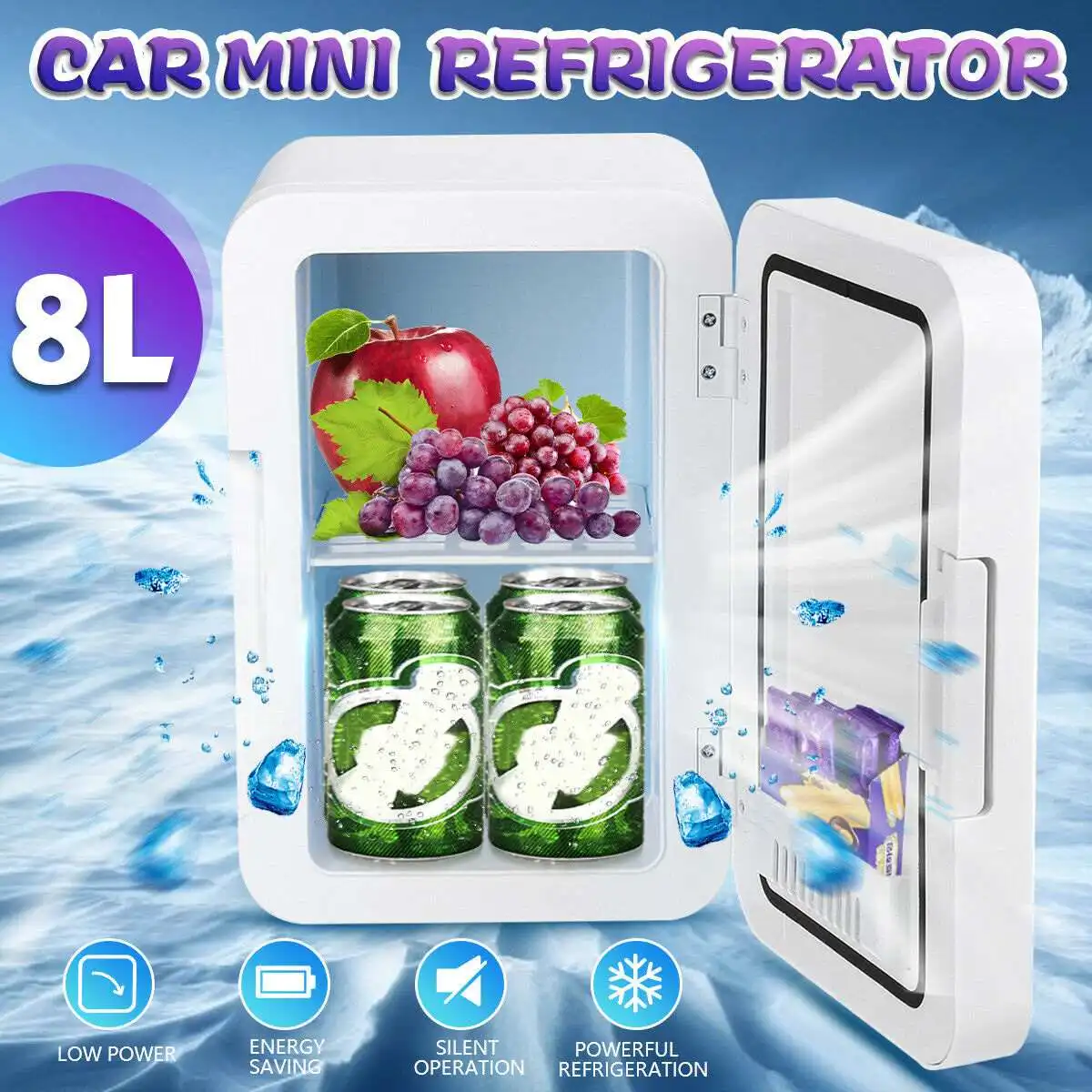 

8L Multifunctional Beauty Refrigerator Mirrored with LED Light Cosmetic Makeup Fridge Refrigerator Skincare Mini Refrigerator