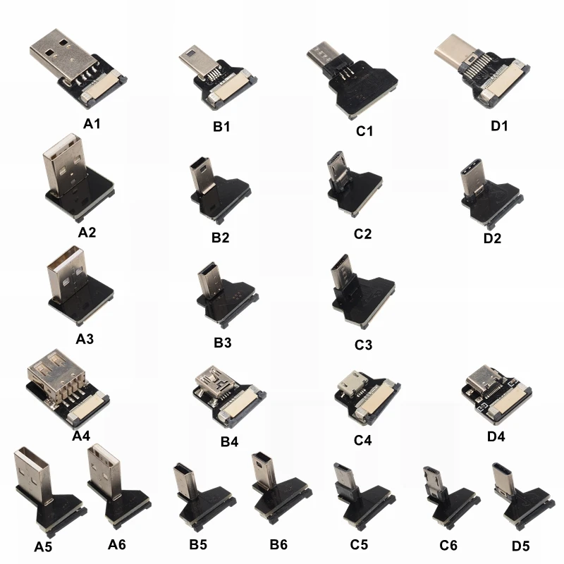 Кабель зарядки FPV Monitor Standard Mini USB Super Flat Flexible FPC с выходом Micro Ribbon AV под углом 90 градусов OTG 5V 3A.