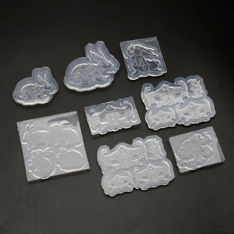 DIY Милая маска кролика облако подвеска силиконовая смола Форма Инструменты для