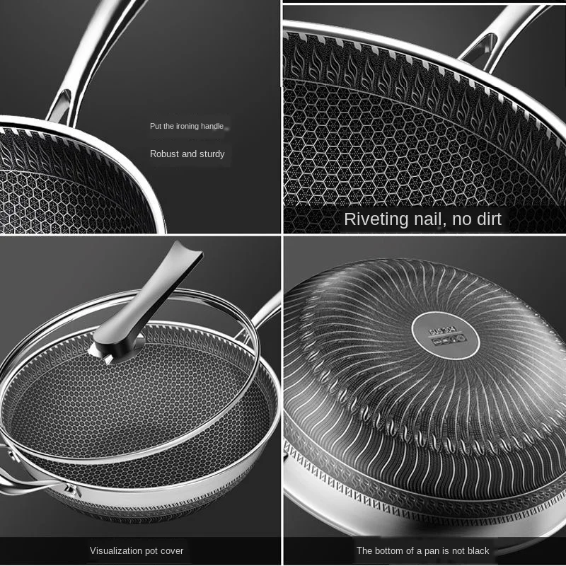 Нержавеющая сталь Wok домашний китайский стиль новый двухсторонний экран соты