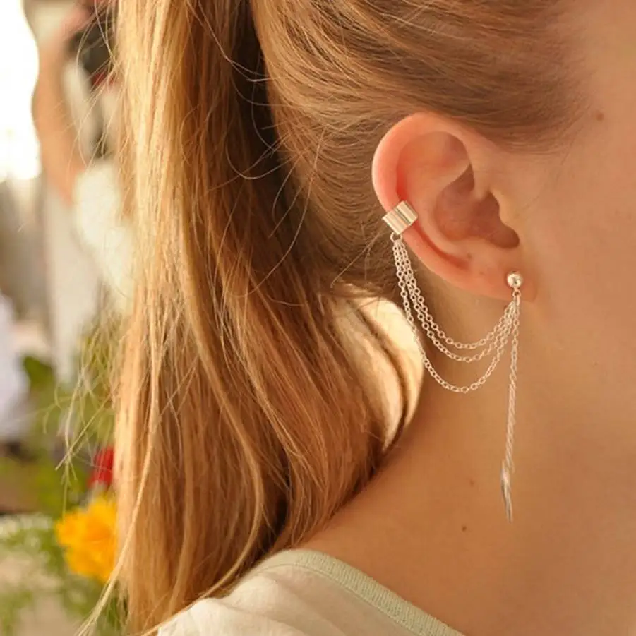 Женская обувь для девочек в стиле панк рок пластинчатая цепь кисточкой серьги