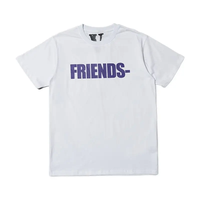 

FRIENDS VLONE Miami Limited Purple Big V Couple T-shirt Men and Women Same Style Loose Beauty Short Sleeve