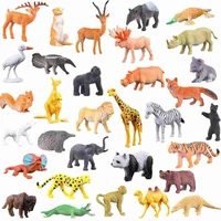 53 pcsset cartoon simulation animal mini animal world zoo model figure action toy set lovely plastics collection toy for kids