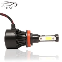 1pair car h4 led headlight bulbs 4 side cob 100w 10000lm h1 9003 9004 9005 9006 h11 h3 h7 1224v auto light headlamp waterproof