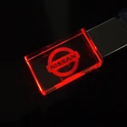 Креативный кристалл USB Stick 2,0 NISSAN СВЕТОДИОДНЫЙ логотип Usb флеш-накопитель карта памяти, Флеш накопитель 32 ГБ16 ГБ8 ГБ диск для хранения 128 ГБ подарки