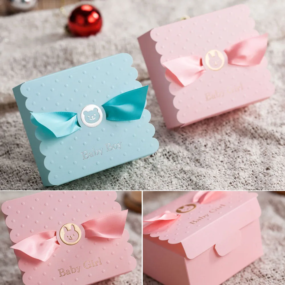 

Baby Boy Baby Girl Paper Candy Sweet Chocolate Gift Box For Baby Shower Party Birthday Decoration Candy Packaging Boxes