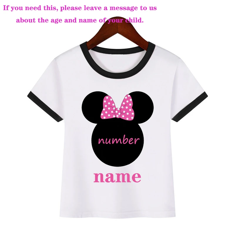 Хлопковая футболка для мальчиков и девочек с мультяшным принтом мыши номерами на