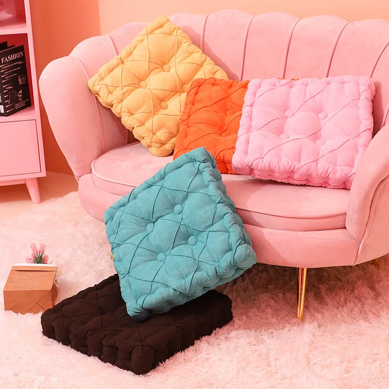 

2021 Square Pouf Tatami Cushion Pillow Floor Cushions Soft Seat Pillow Pad Throw Pillow Cushion Home Sofa Tatami Cushion 40x40cm