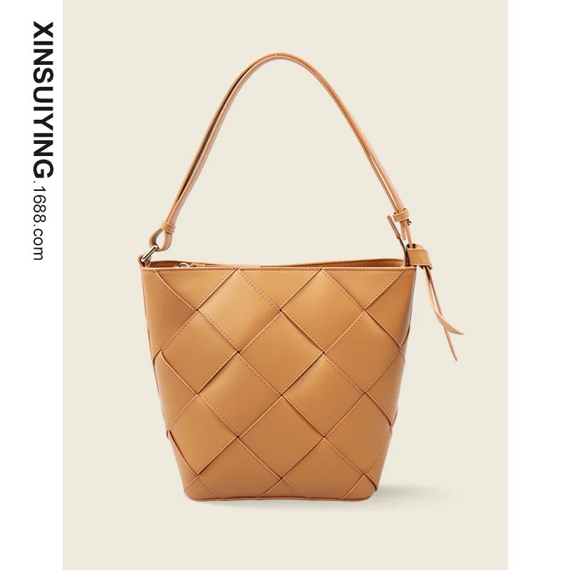 

Women's bag 2021 new fashion cow leather women's bag simple casual pure color underarm bag head layer cow leather shoulder bag