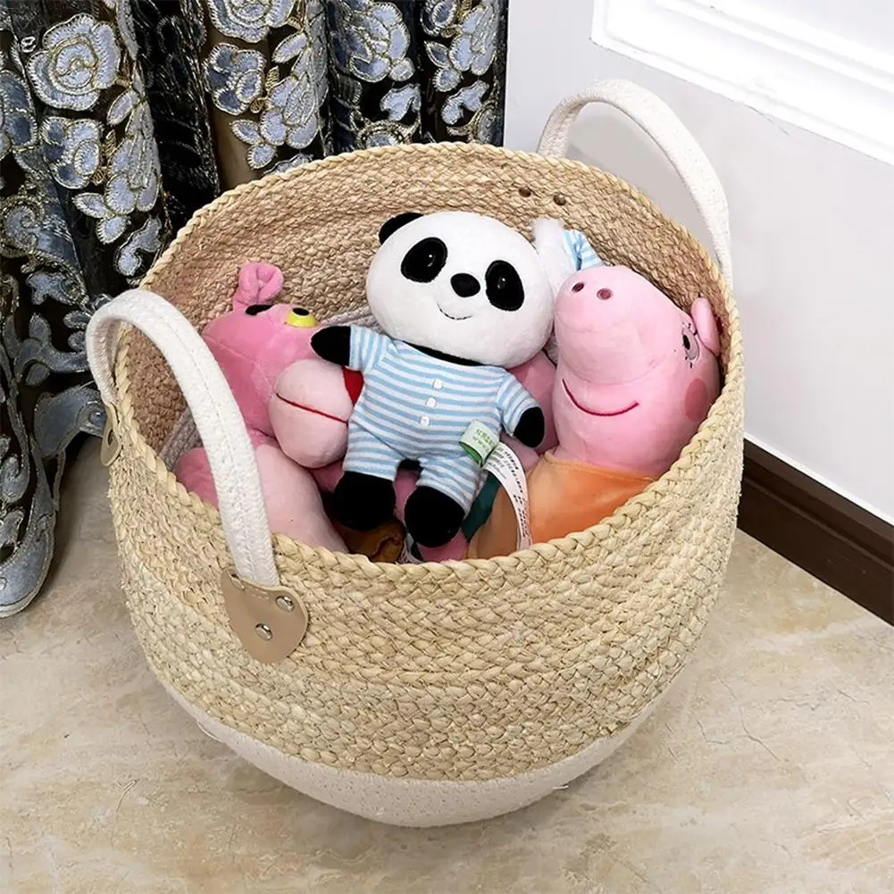 Плетеная корзина для хранения настольная коробка для хранения снэк-игрушка соломенная коробка для хранения держатель водоросли плетеная корзина домашний декор