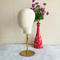 adjustable canvas cover mannequin dummy head with metal base for wig and hat display