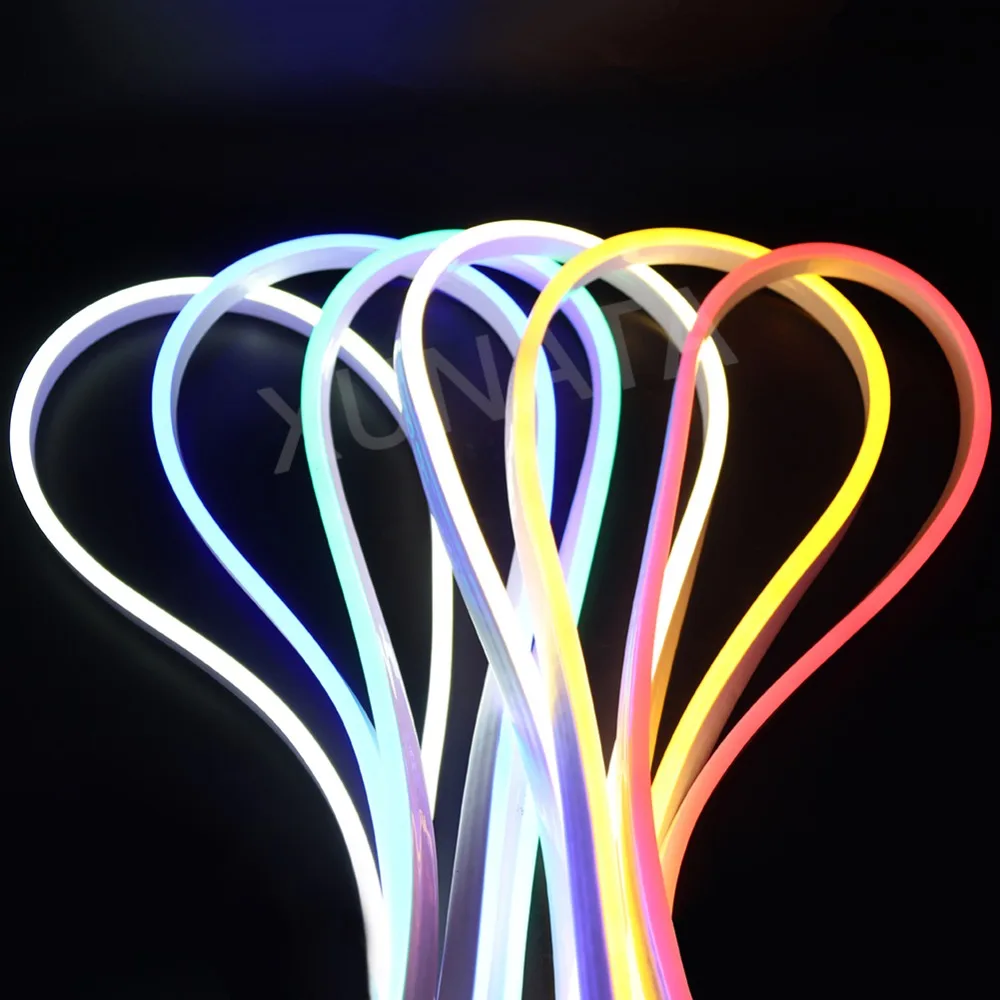 Музыка неоновый светильник RGB Светодиодные ленты гибкий светодиодный неоновая вывеска для организаций и магазинов 110V 220V AC 2835 5050 120 светодиодный лента лампа 24Key дистанционного Управление