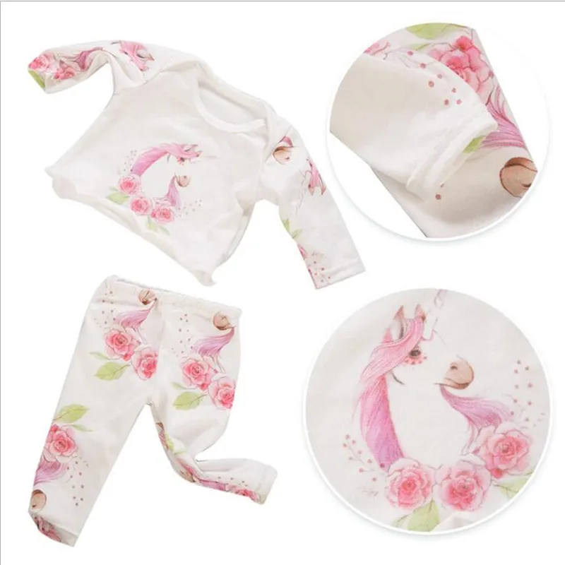 Born New Baby Fit 18 дюймов 43 см Одежда для куклы кукла Пижама кактус единорог Фламинго