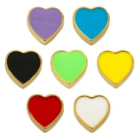 enamel 10mm love space beads fashion heart colorful oil drop copper beads for diy bracelets necklaces jewelry making supplies