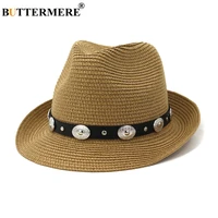 buttermere womens summer caps straw sun hats for women british style ladies beach hat fedora 2021 new brand men jazz cap