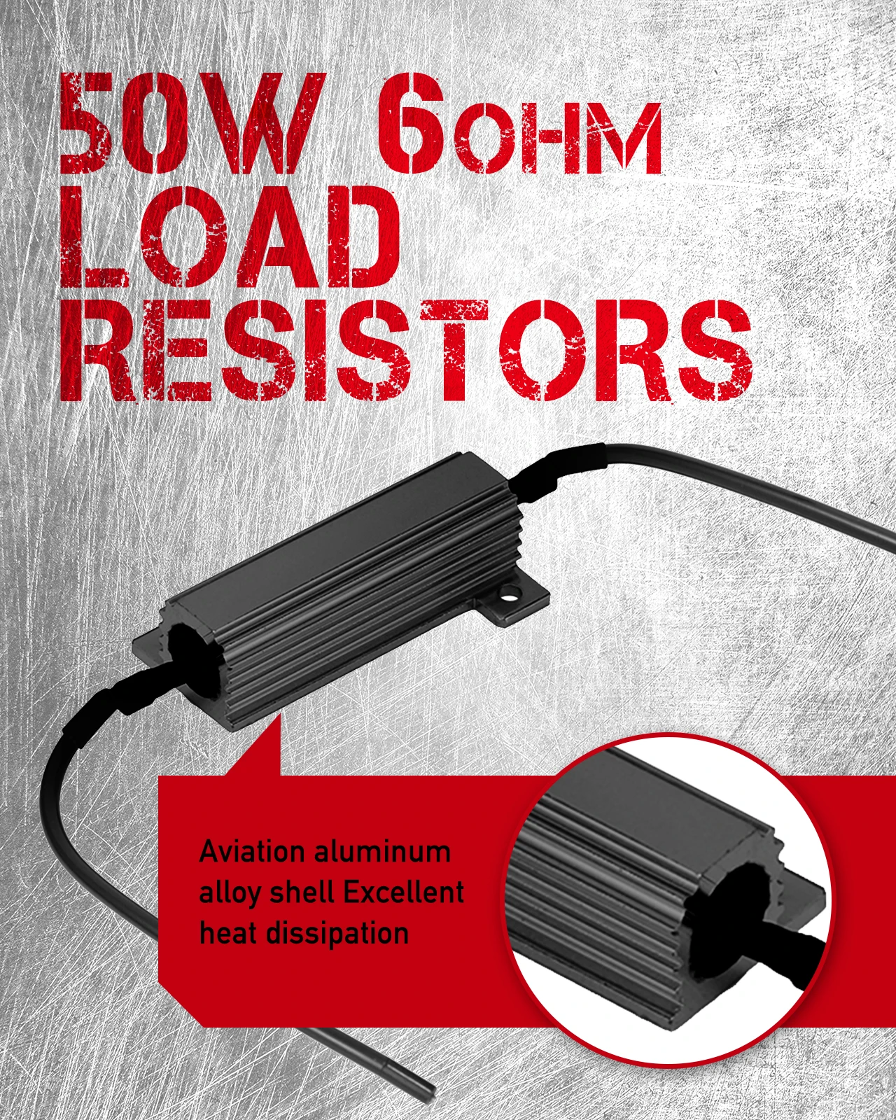 

KXJX 2Pcs 50W 6OHM Load Resistor for Fixing Car LED Turn Signal Bulb Fast Hyper Flash Blinking Error Code 1156 1157 3157 7443