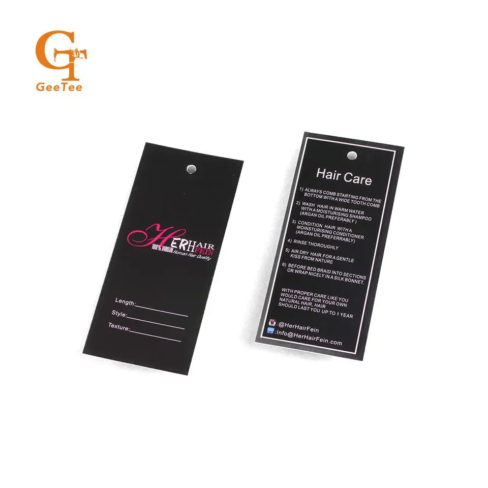 Натуральная волос Комплект упаковка бумажная бирка и наклейки-покрытие