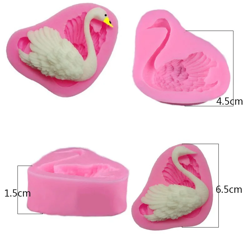 Силиконовая форма 3D лебедя сделай сам милая для мыла торта капкейков желе конфет