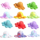 Сжимаемые игрушки, переворачивающаяся игрушка-осьминог, выражение осьминога, флип-кукла, радуга, пузырьки, антистрессовые игрушки, Рождественский брелок, развивающие игрушки