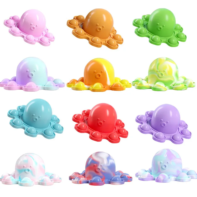 Juguetes volcado pulpo expresi&oacute;n Flip mu&ntilde;eca Arco Iris empujar burbuja juguetes anti estr&eacute;s Navidad juguetes educativos-0