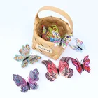 12 шт.компл. 3D двухслойные настенные наклейки в китайском стиле с крыльями и бабочкой с зеркальной занавеской в холодильнике детский Декор из пряжи