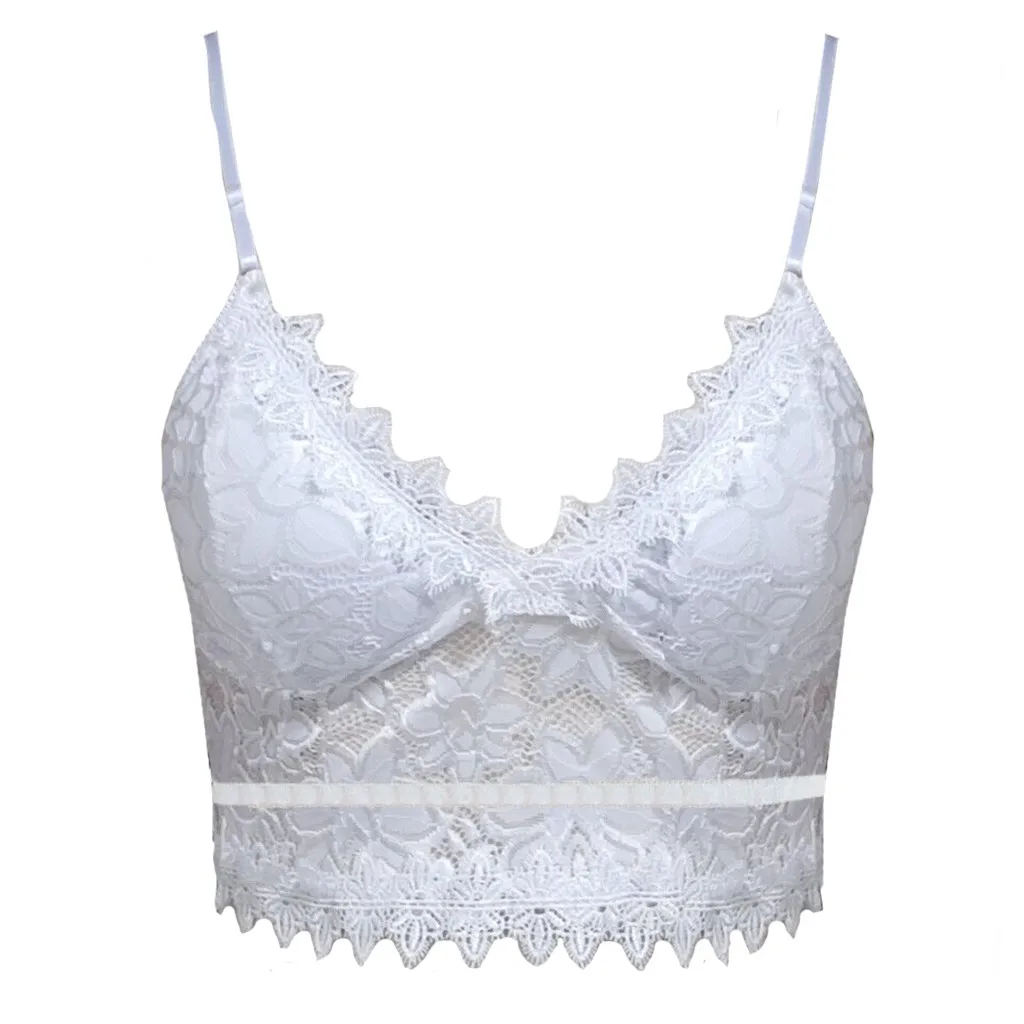 

Women Sexy Crop Top Bralette Women Plus Size Vest Crop Wireless Bras Camis Tank Top Sexy V-neck Underwear Bras Camisoles 2021