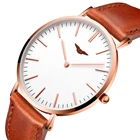 Часы наручные GUANQIN мужские ультратонкие, роскошные брендовые кварцевые простые водонепроницаемые Модные с кожаным ремешком, 6,5 мм